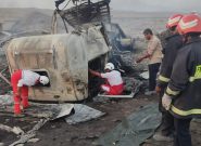 حادثه آفرینی خودرو سنگین در محور خاش- ایرانشهر