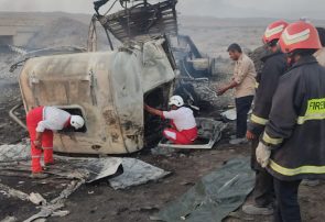 حادثه آفرینی خودرو سنگین در محور خاش- ایرانشهر